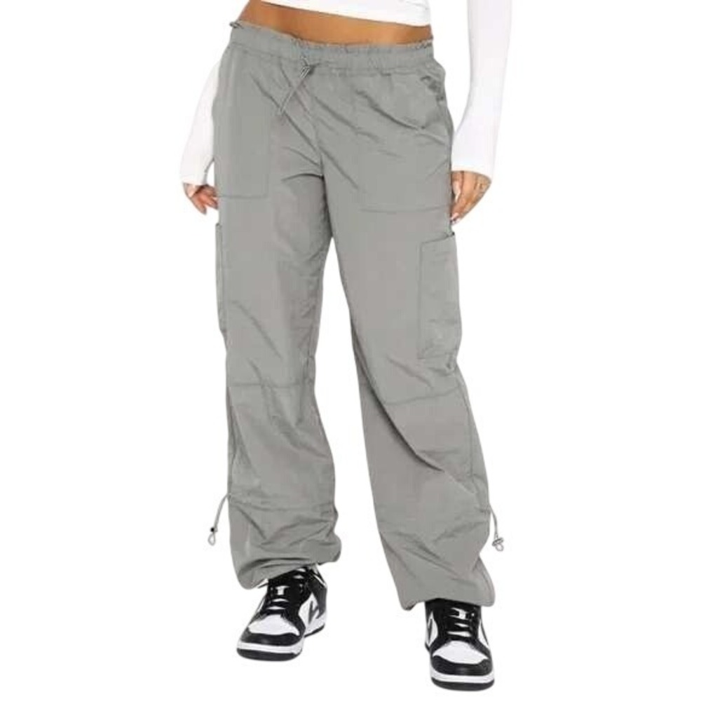 $89 White Fox, Never Blend In nylon jogger pants drawstring cargo‎ M, blue grey,